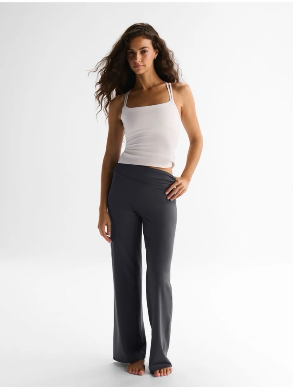 Adanola Charcoal High-Rise Flare Leggings